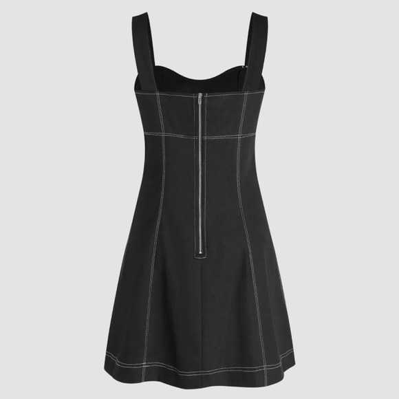 Black Denim Topstitch Dress - Picture 2 of 2